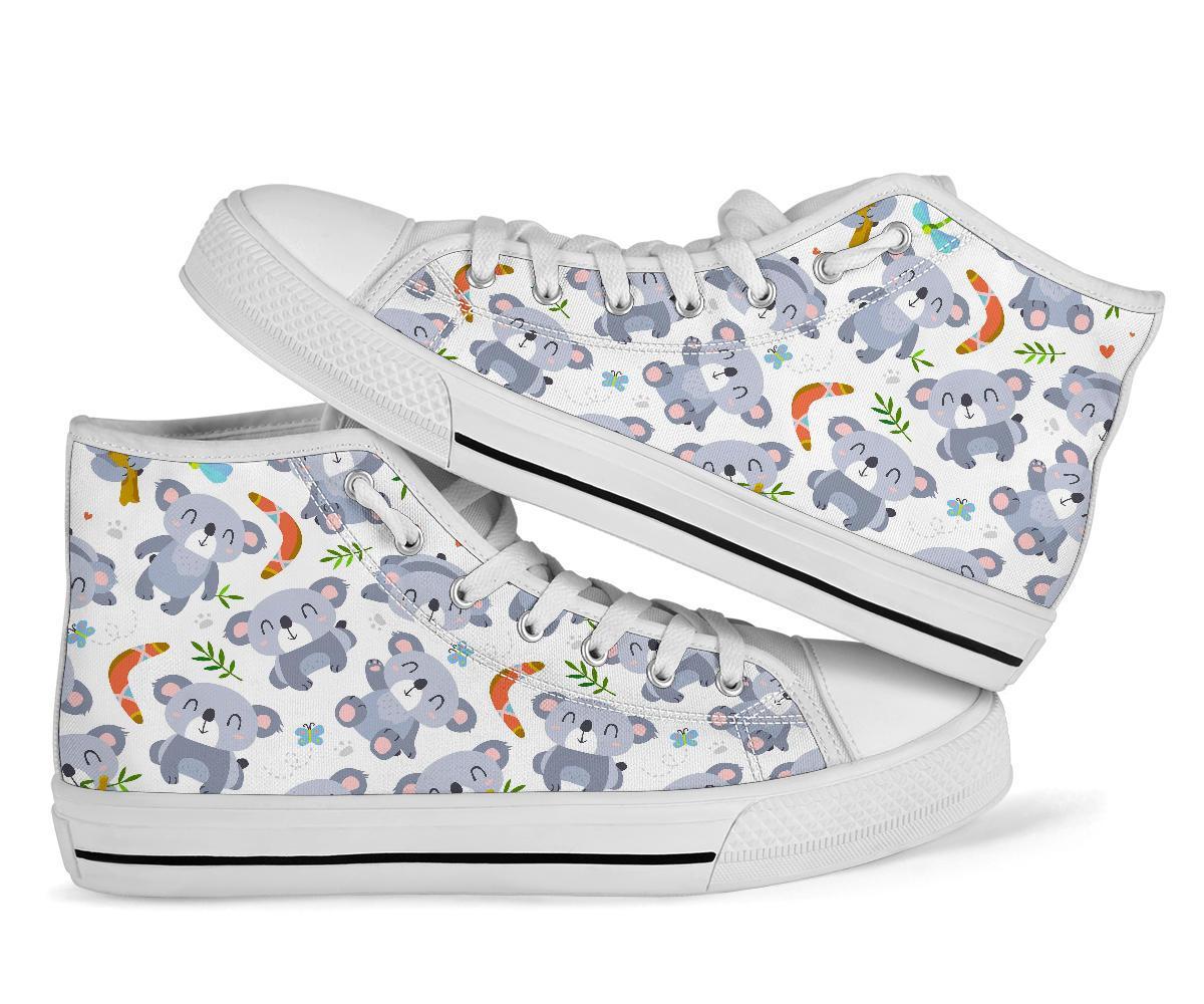 Print Pattern Koala Men Women's High Top Shoes-grizzshop