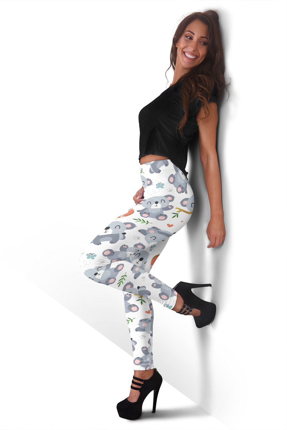 Print Pattern Koala Women Leggings-grizzshop