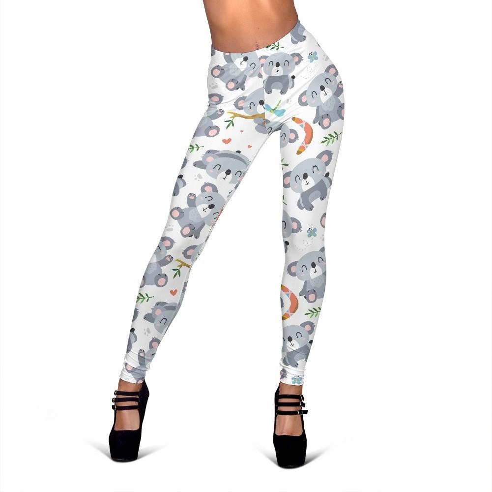 Print Pattern Koala Women Leggings-grizzshop