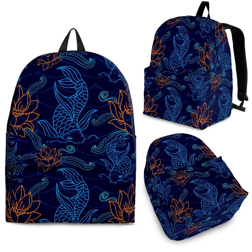 Print Pattern Koi Fish Backpack-grizzshop