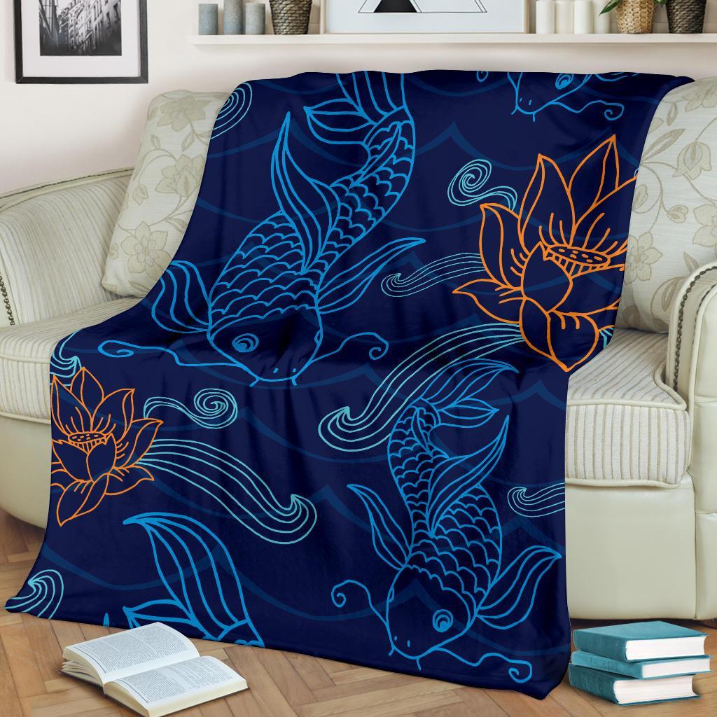 Print Pattern Koi Fish Blanket-grizzshop