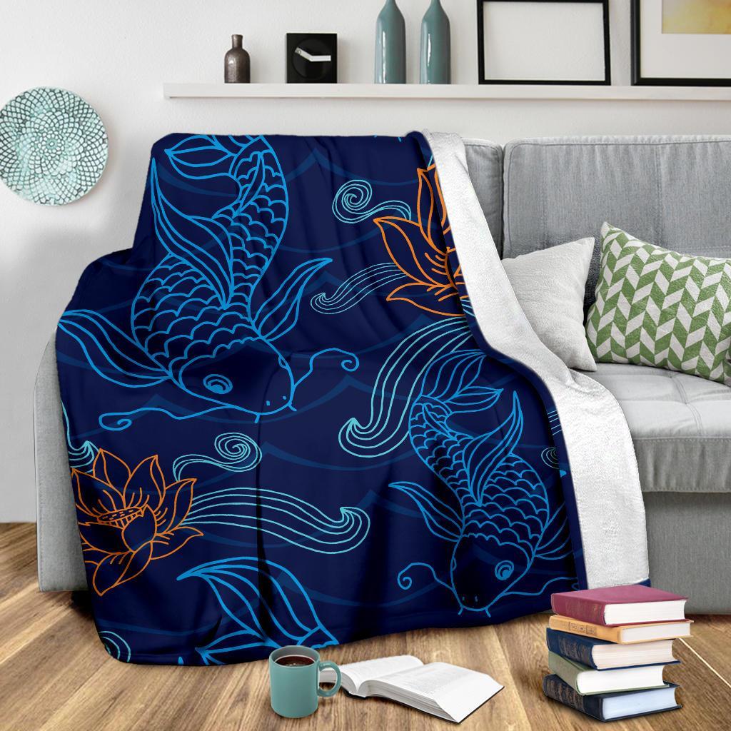 Print Pattern Koi Fish Blanket-grizzshop