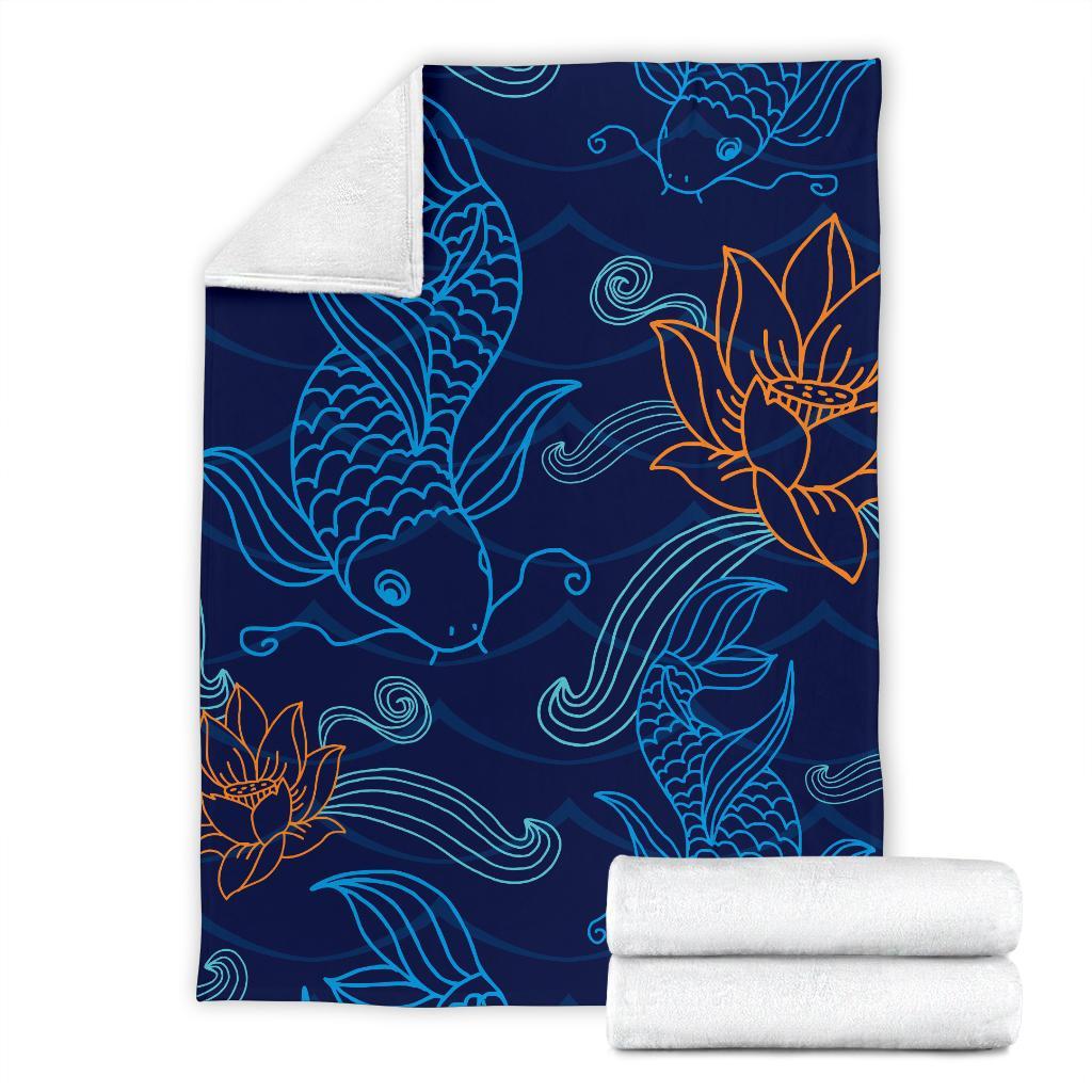 Print Pattern Koi Fish Blanket-grizzshop