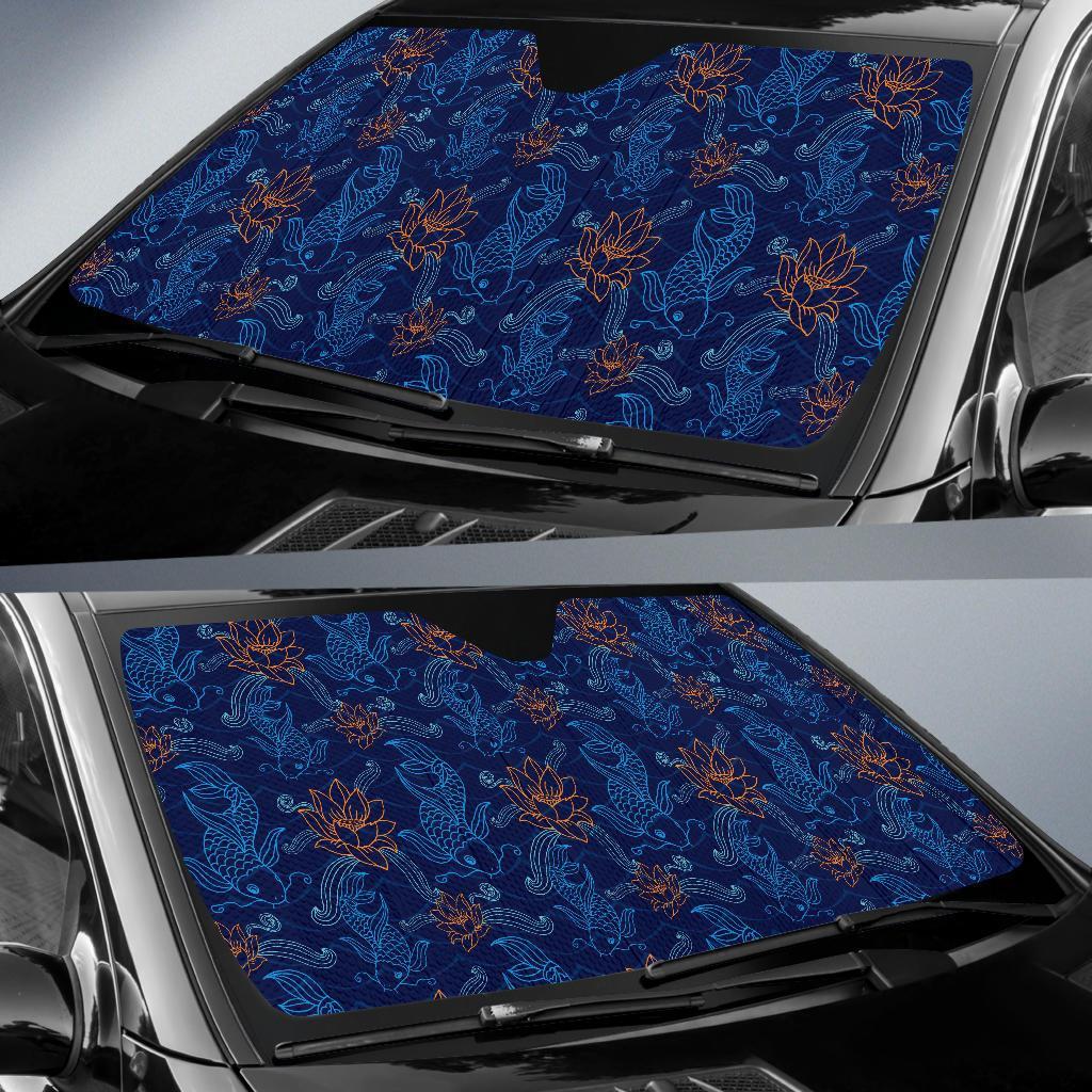 Print Pattern Koi Fish Car Sun Shade-grizzshop