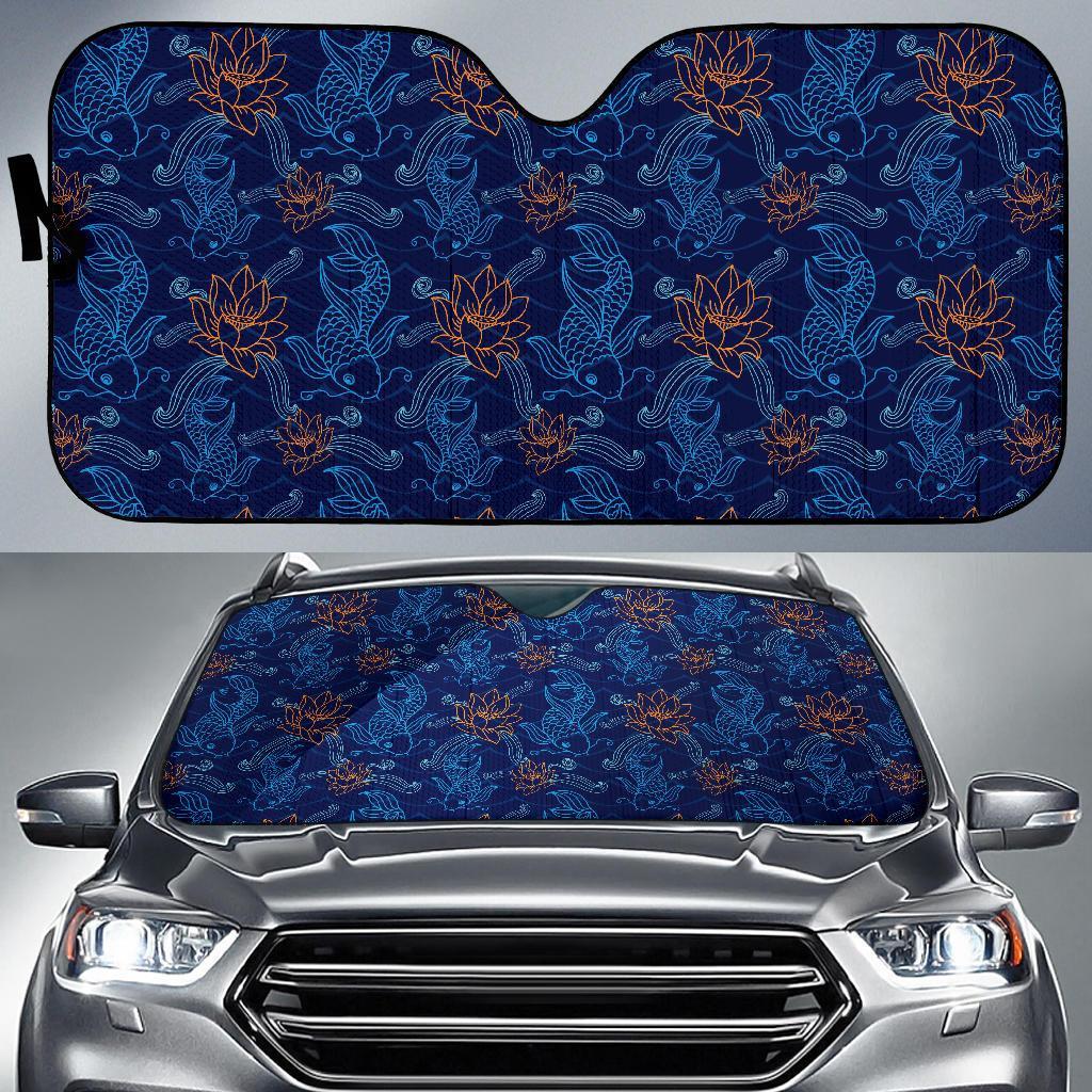 Print Pattern Koi Fish Car Sun Shade-grizzshop