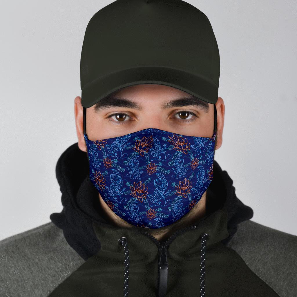 Print Pattern Koi Fish Face Mask-grizzshop