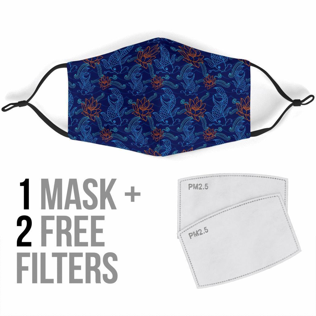 Print Pattern Koi Fish Face Mask-grizzshop