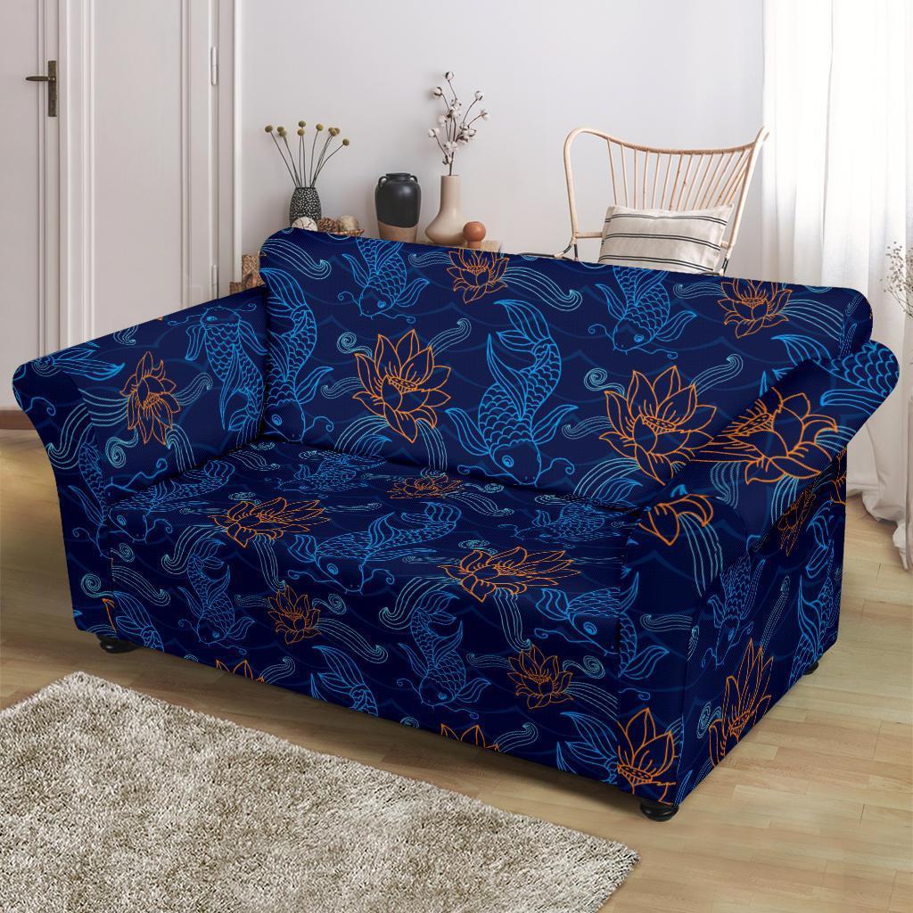 Print Pattern Koi Fish Loveseat Cover-grizzshop