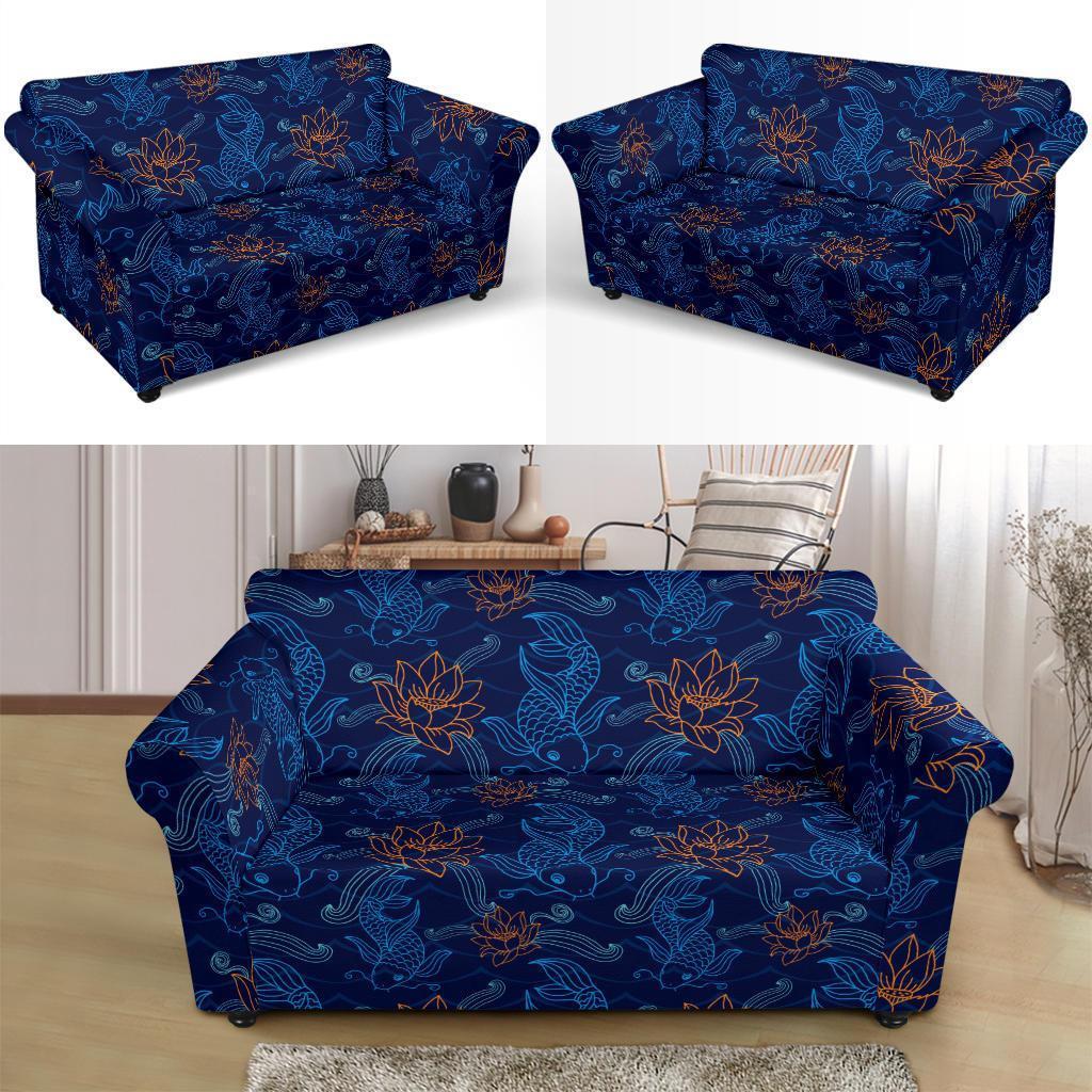 Print Pattern Koi Fish Loveseat Cover-grizzshop