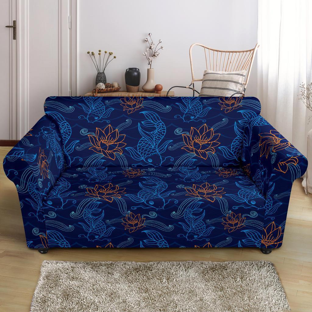 Print Pattern Koi Fish Loveseat Cover-grizzshop