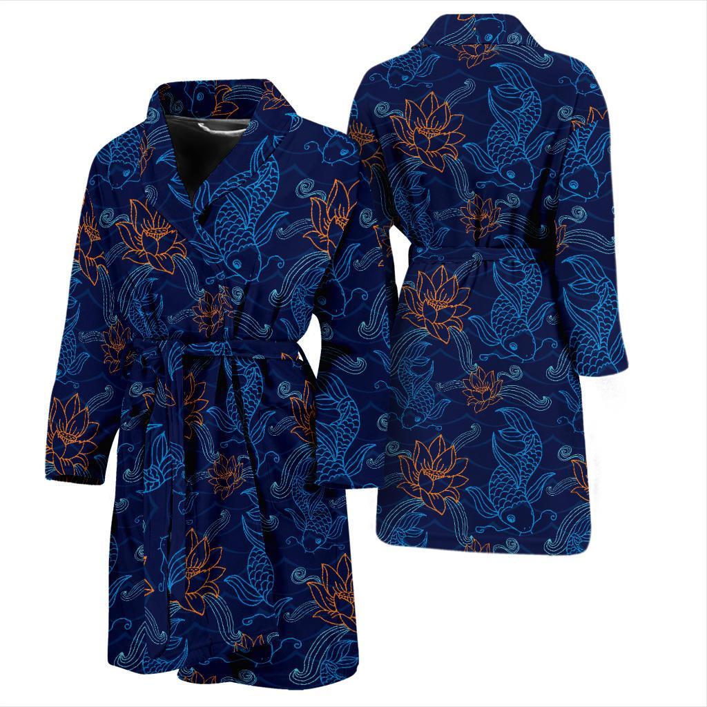 Print Pattern Koi Fish Men Long Robe-grizzshop