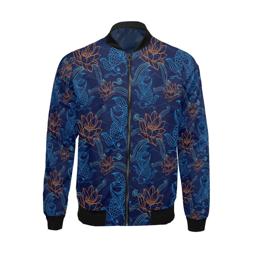 Print Pattern Koi Fish Men's Bomber Jacket-grizzshop