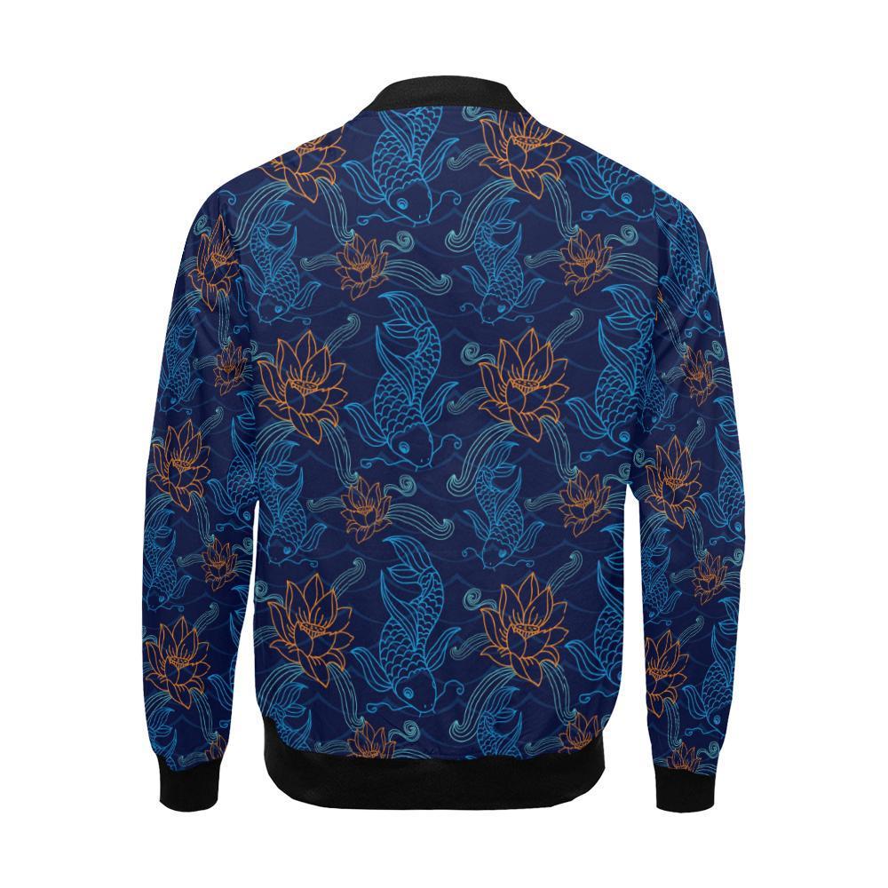 Print Pattern Koi Fish Men's Bomber Jacket-grizzshop