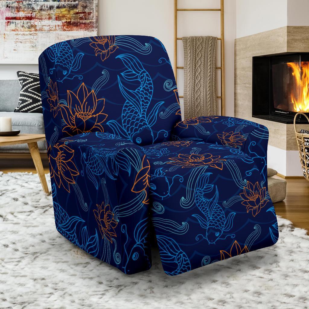 Print Pattern Koi Fish Recliner Cover-grizzshop