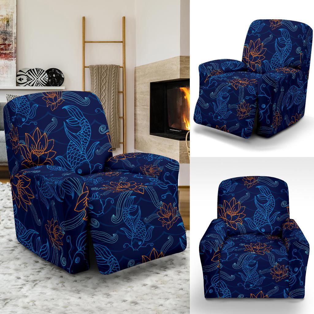 Print Pattern Koi Fish Recliner Cover-grizzshop