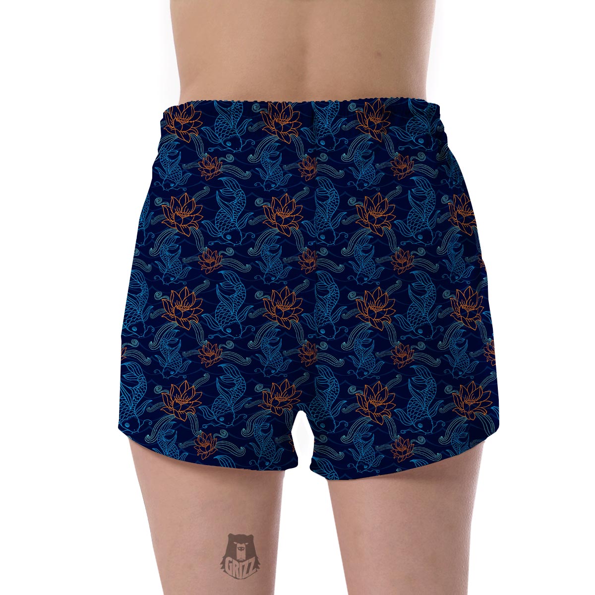 Print Pattern Koi Fish Women's Shorts-grizzshop