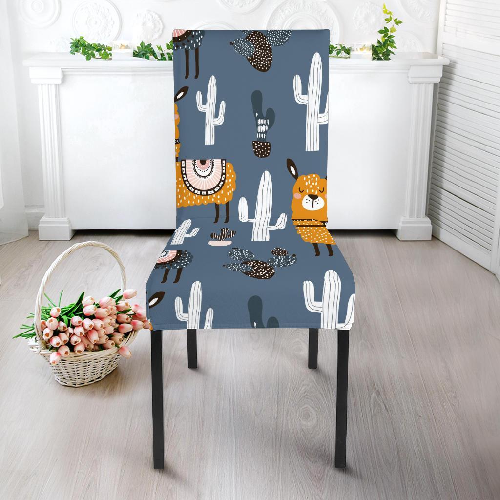 Print Pattern Llama Cactus Chair Cover-grizzshop