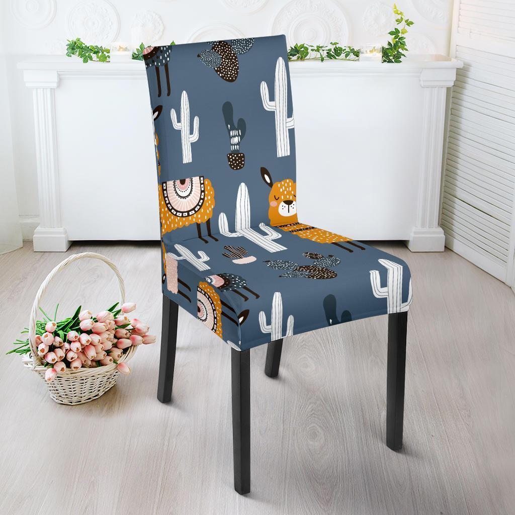 Print Pattern Llama Cactus Chair Cover-grizzshop