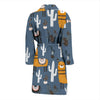 Print Pattern Llama Cactus Men Long Robe-grizzshop