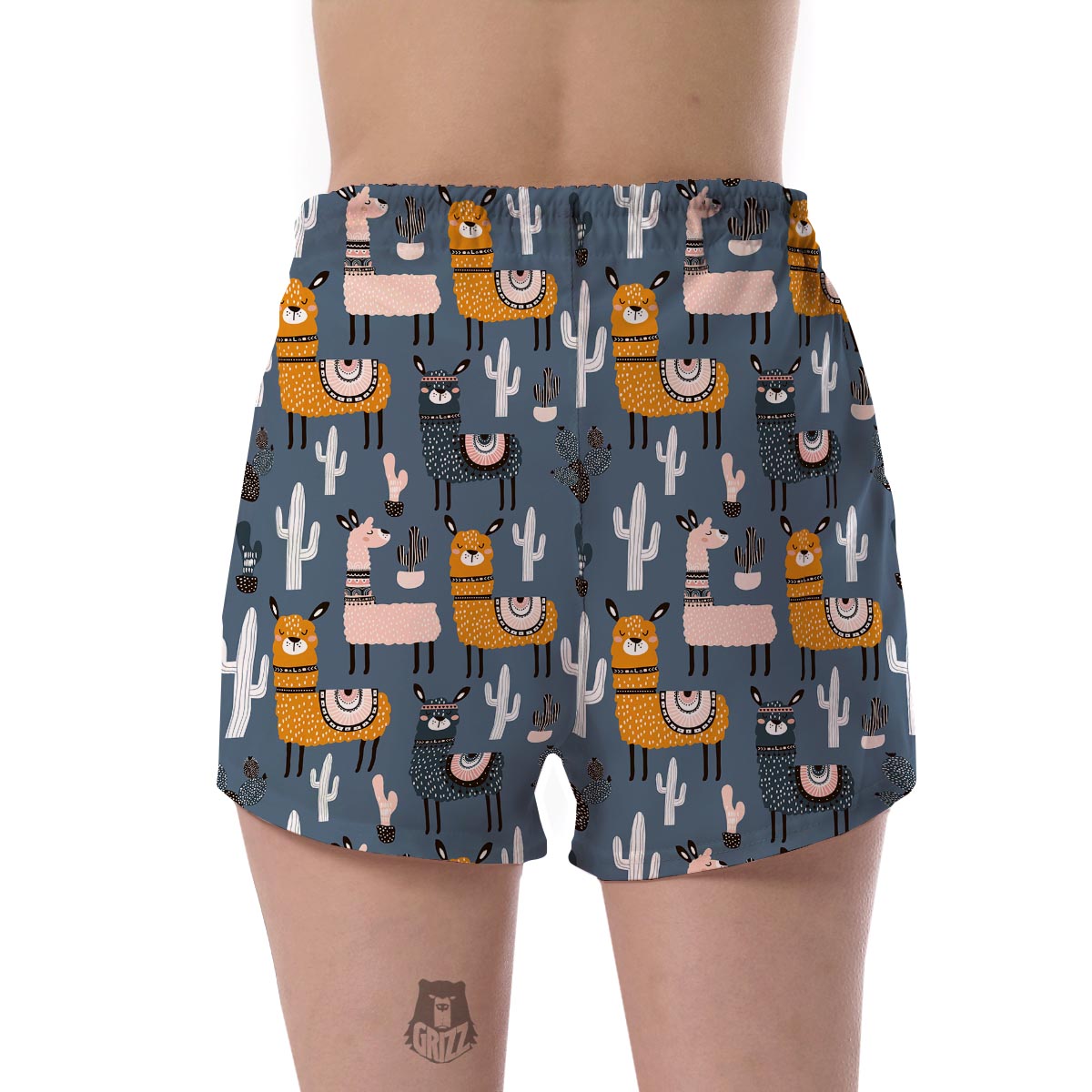 Print Pattern Llama Cactus Women's Shorts-grizzshop