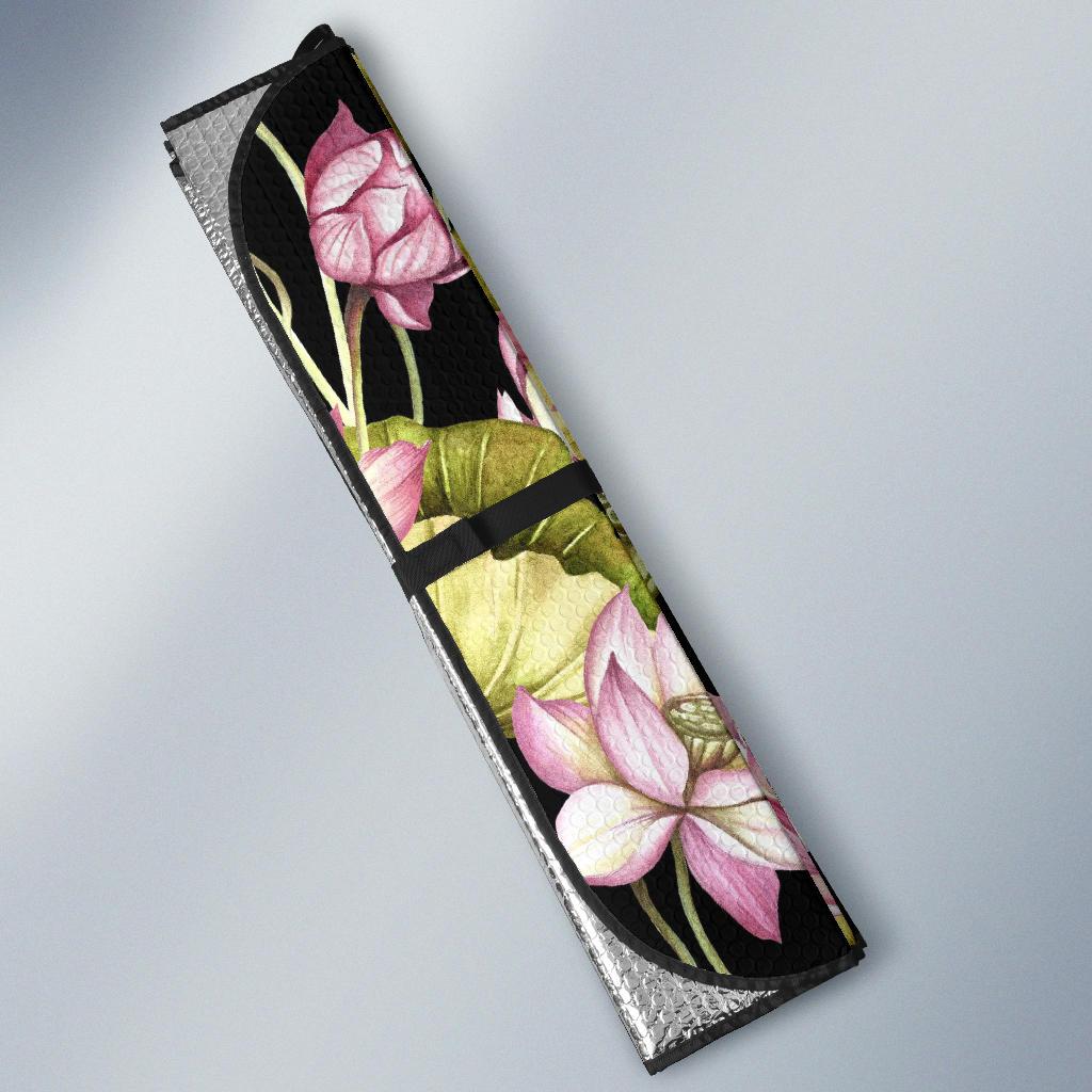 Print Pattern Lotus Car Sun Shade-grizzshop