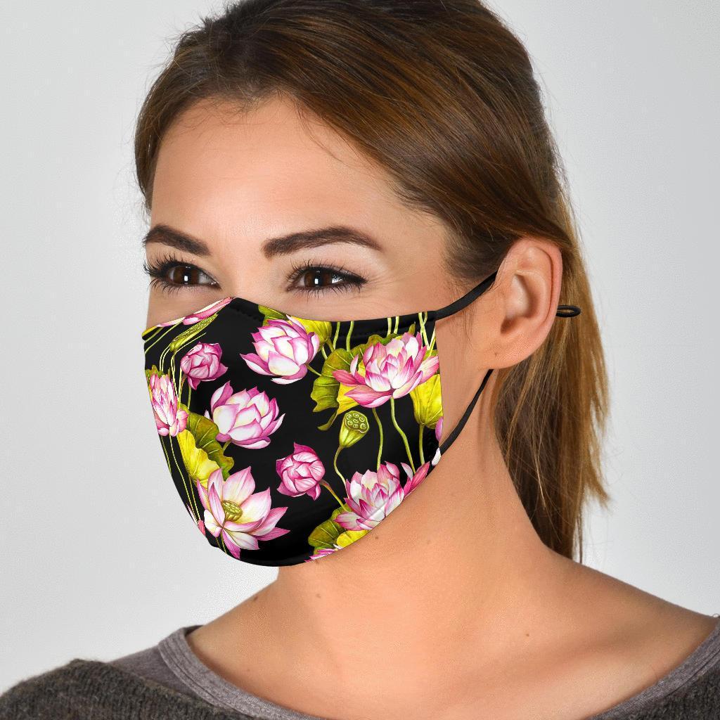 Print Pattern Lotus Face Mask-grizzshop