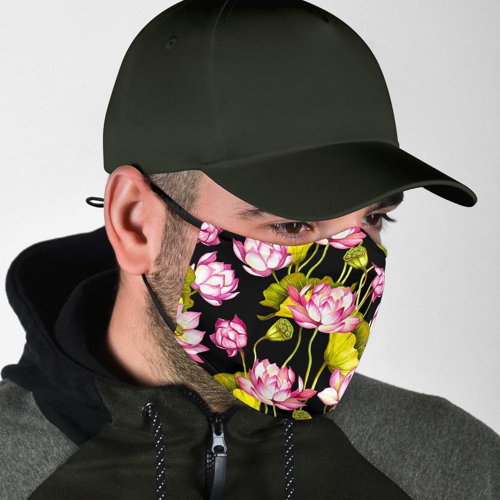 Print Pattern Lotus Face Mask-grizzshop