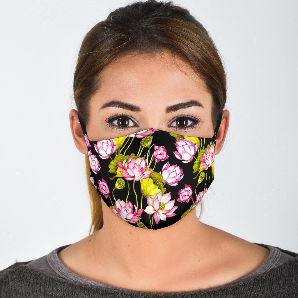 Print Pattern Lotus Face Mask-grizzshop