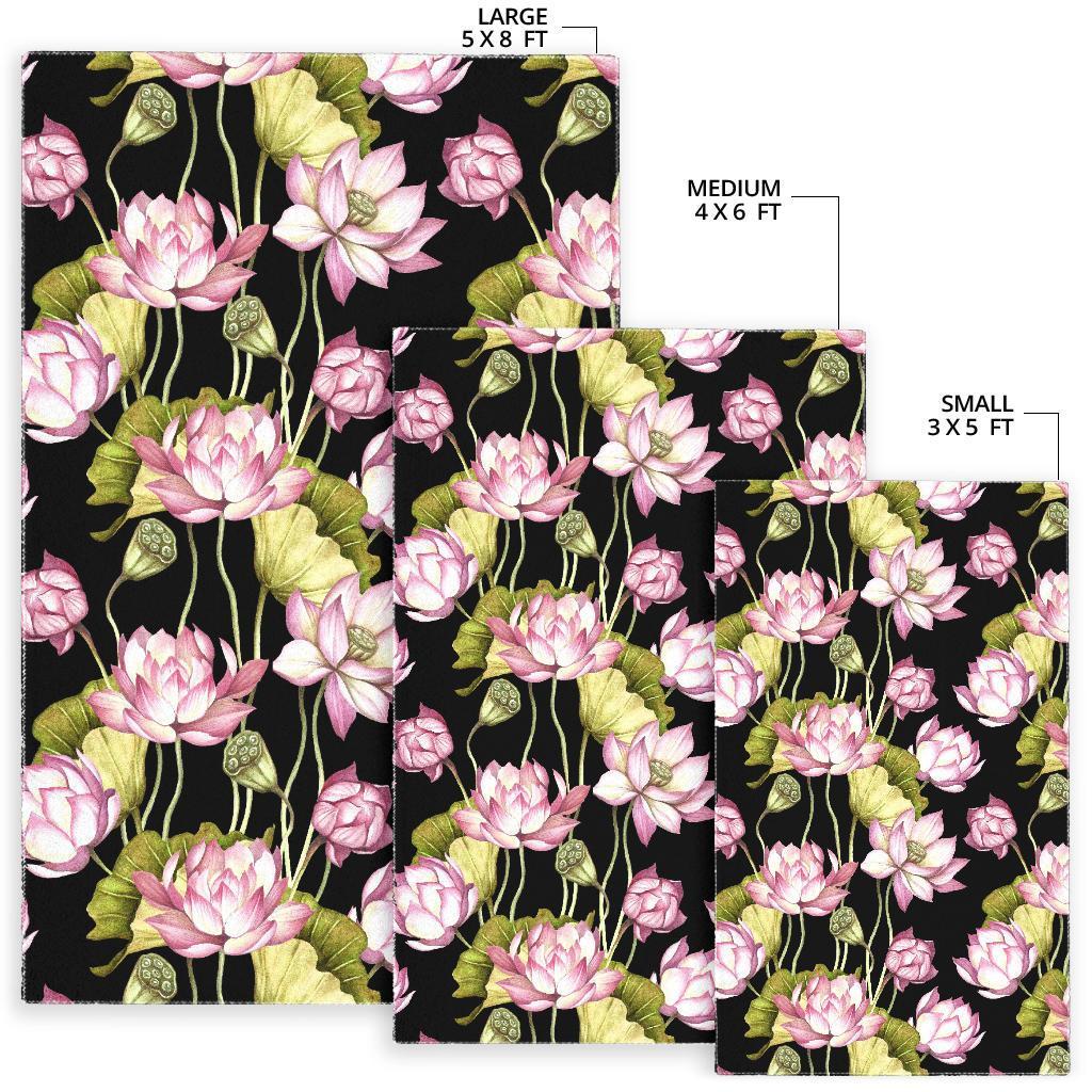Print Pattern Lotus Floor Mat-grizzshop