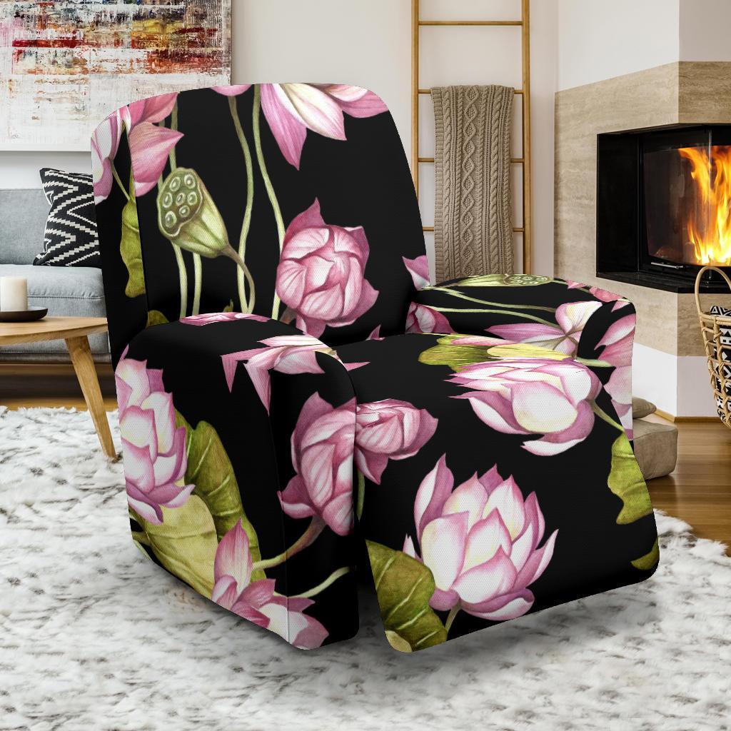 Print Pattern Lotus Recliner Cover-grizzshop