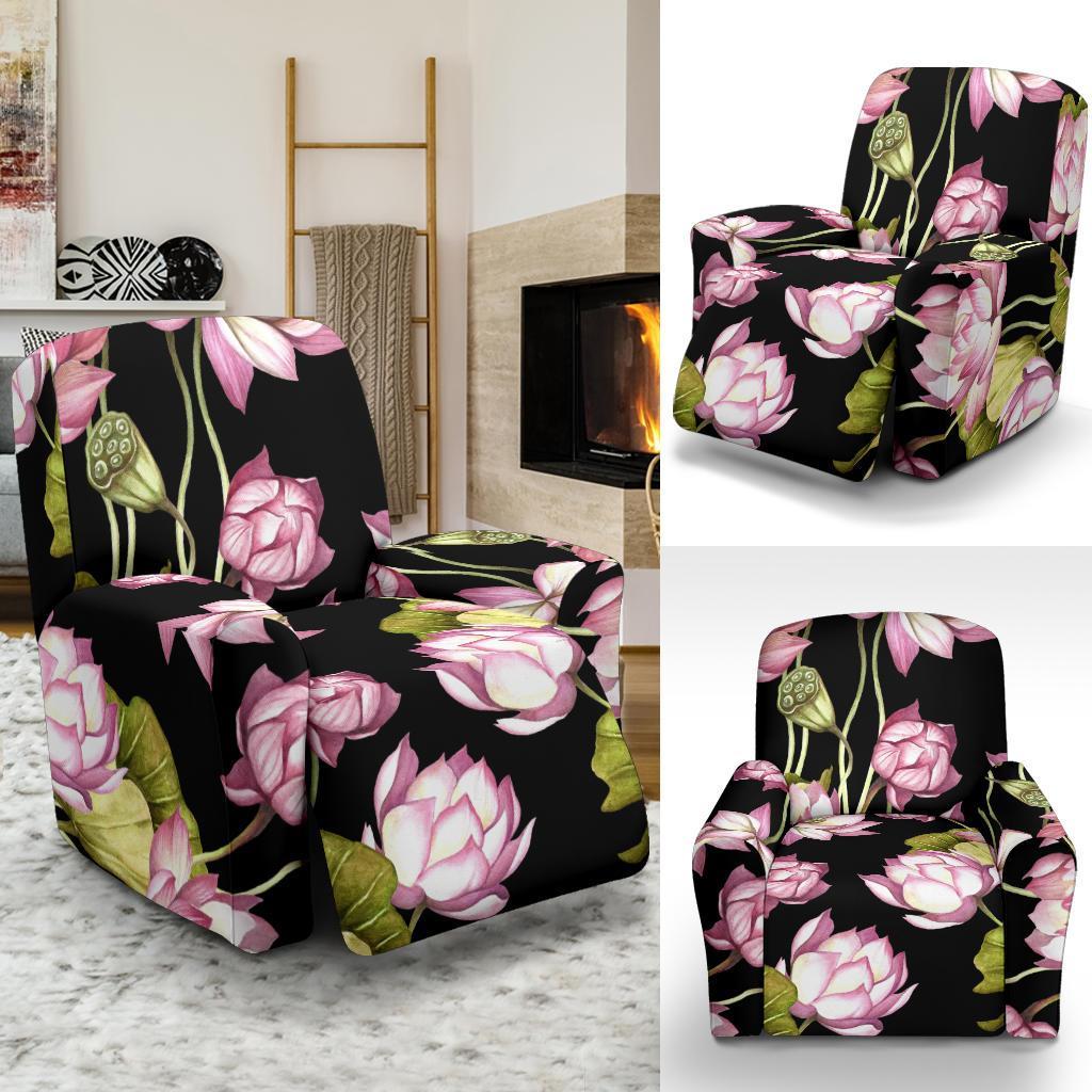 Print Pattern Lotus Recliner Cover-grizzshop