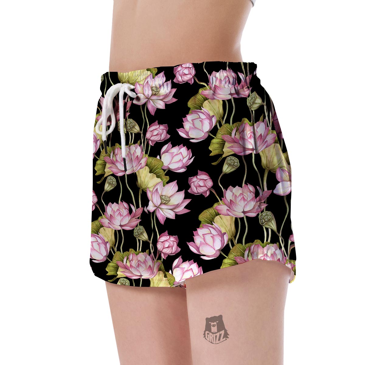 Print Pattern Lotus Women's Shorts-grizzshop