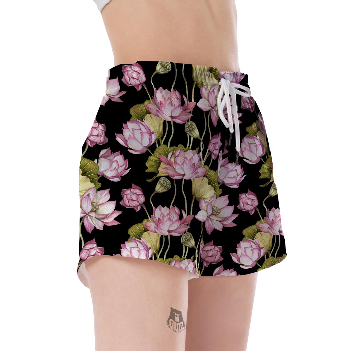 Print Pattern Lotus Women's Shorts-grizzshop