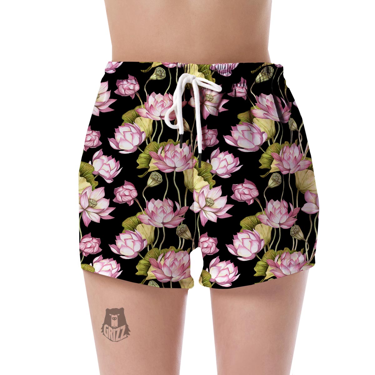 Print Pattern Lotus Women's Shorts-grizzshop