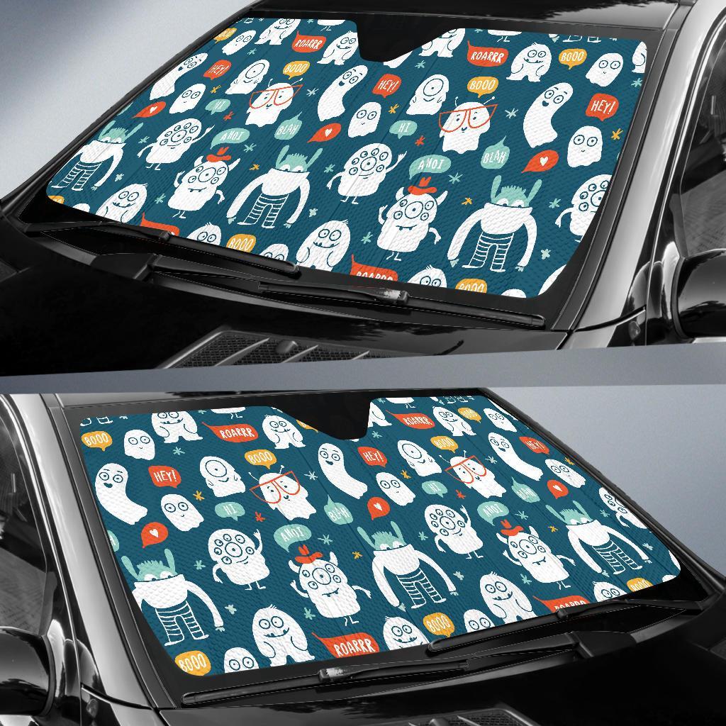 Print Pattern Monster Car Sun Shade-grizzshop