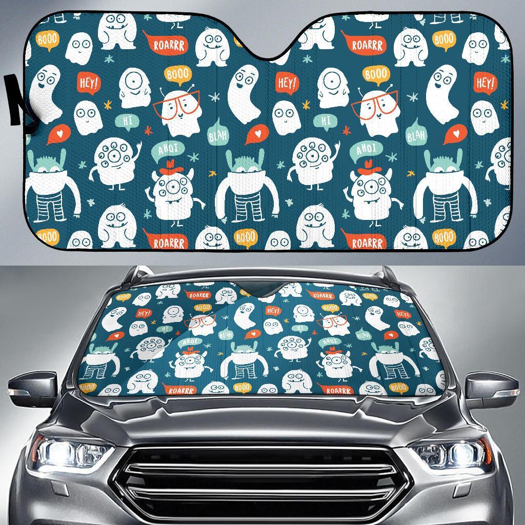 Print Pattern Monster Car Sun Shade-grizzshop