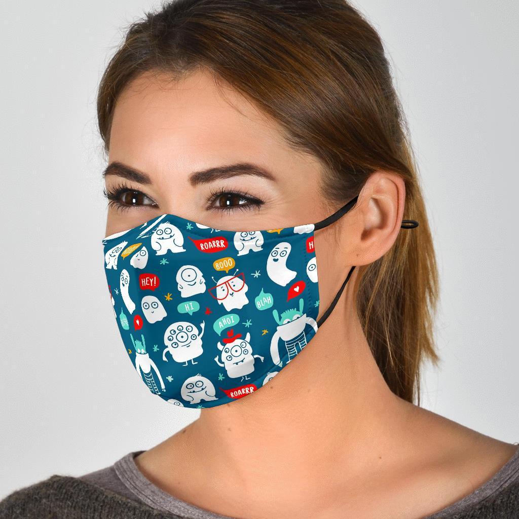 Print Pattern Monster Face Mask-grizzshop