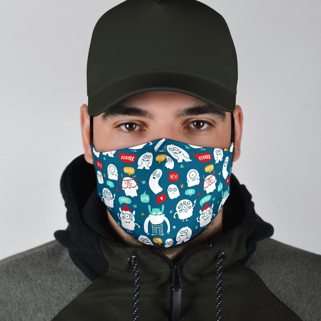 Print Pattern Monster Face Mask-grizzshop