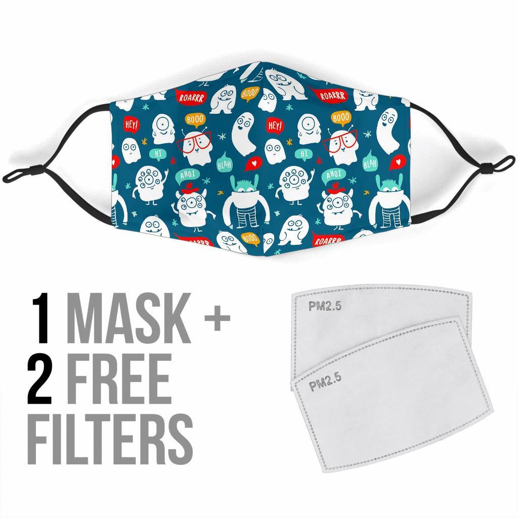 Print Pattern Monster Face Mask-grizzshop