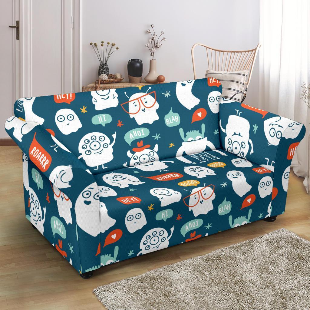 Print Pattern Monster Loveseat Cover-grizzshop