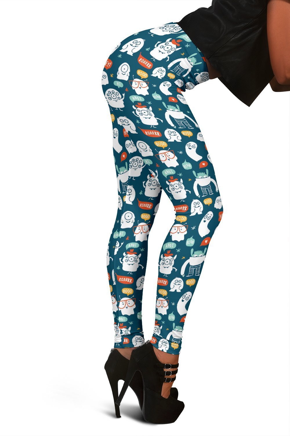 Print Pattern Monster Women Leggings-grizzshop