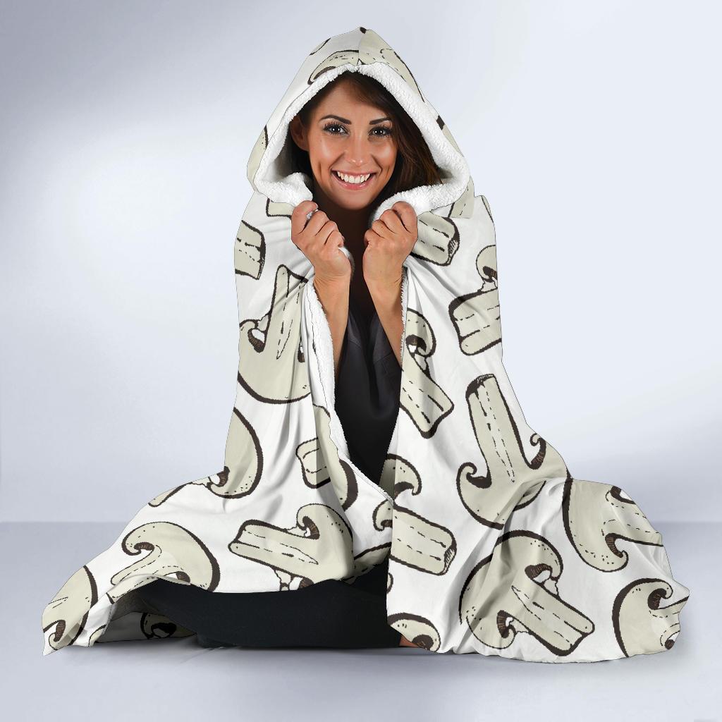 Print Pattern Mushroom Hooded Blanket-grizzshop