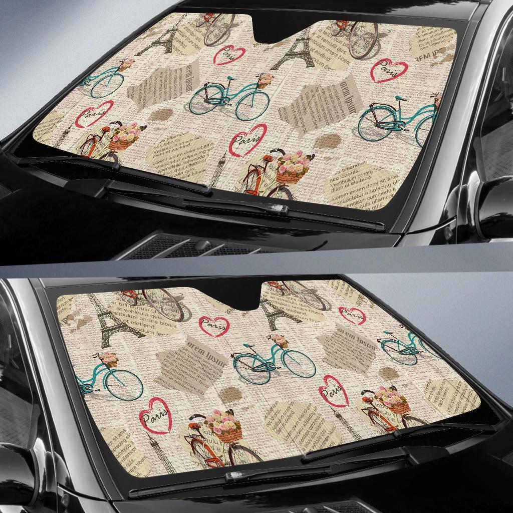 Print Pattern Newspaper Car Sun Shade-grizzshop