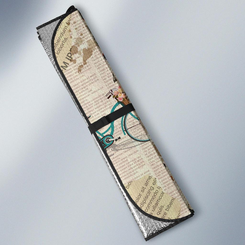 Print Pattern Newspaper Car Sun Shade-grizzshop