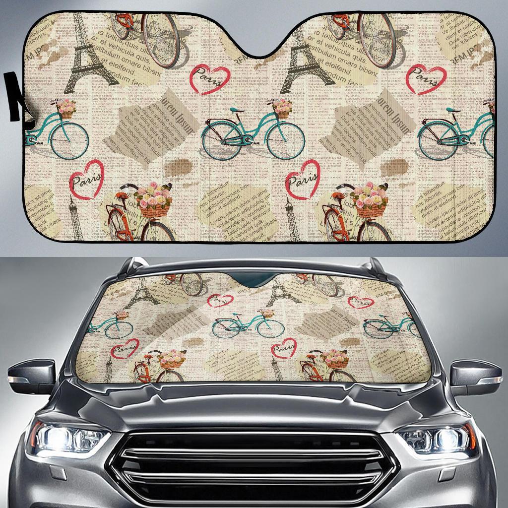Print Pattern Newspaper Car Sun Shade-grizzshop