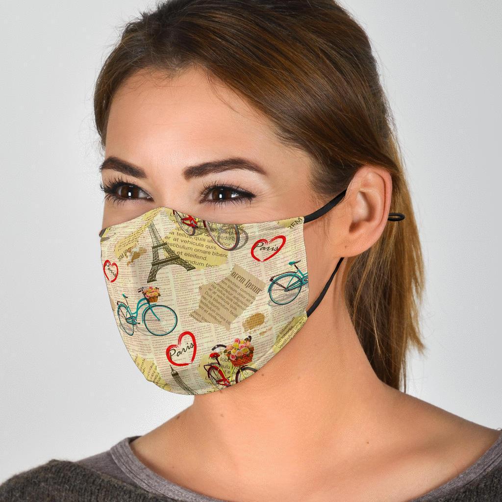 Print Pattern Newspaper Face Mask-grizzshop