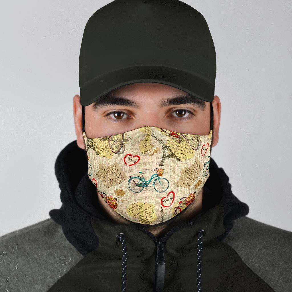 Print Pattern Newspaper Face Mask-grizzshop