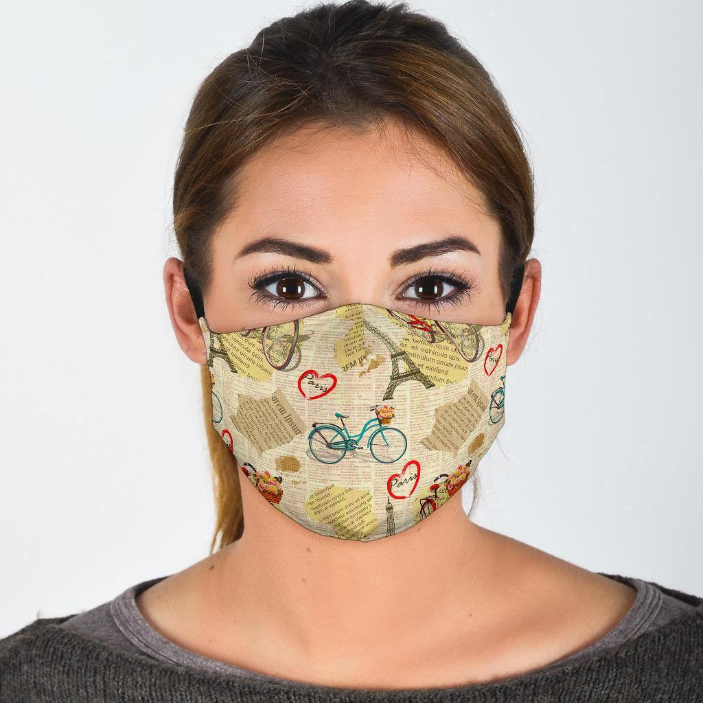 Print Pattern Newspaper Face Mask-grizzshop