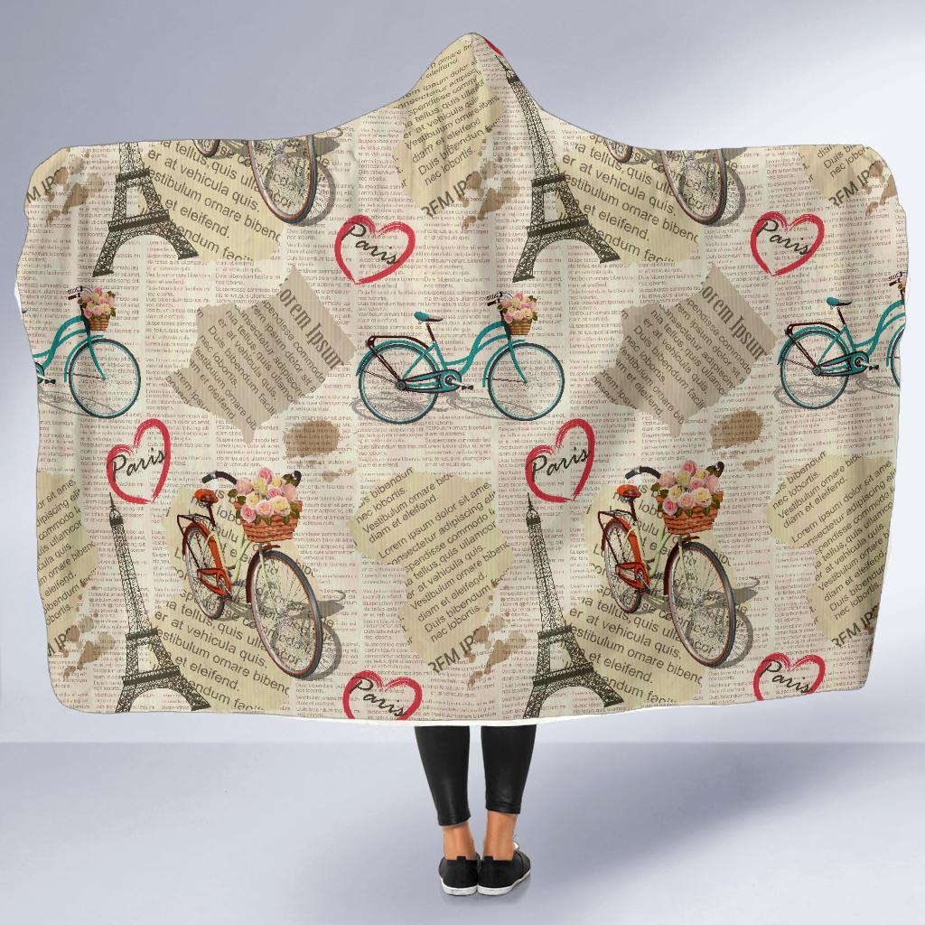 Print Pattern Newspaper Hooded Blanket-grizzshop