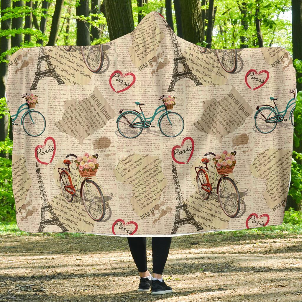 Print Pattern Newspaper Hooded Blanket-grizzshop